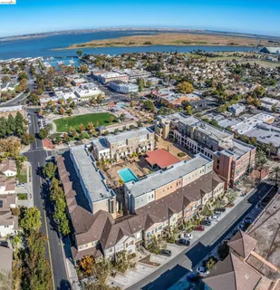 an aerial view of a city