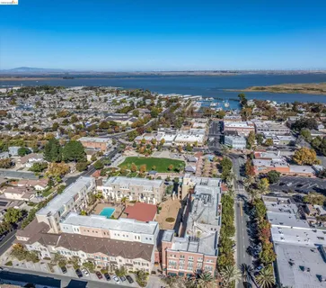 a view of a city with ocean view