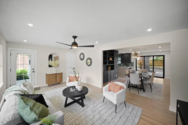 a view of a backyard with a patio