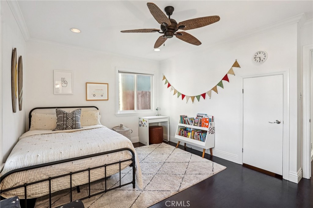 1237 South Gertruda Avenue Redondo Beach, CA 90277 - Photo 18 of 52 a bedroom with furniture and a ceiling fan
