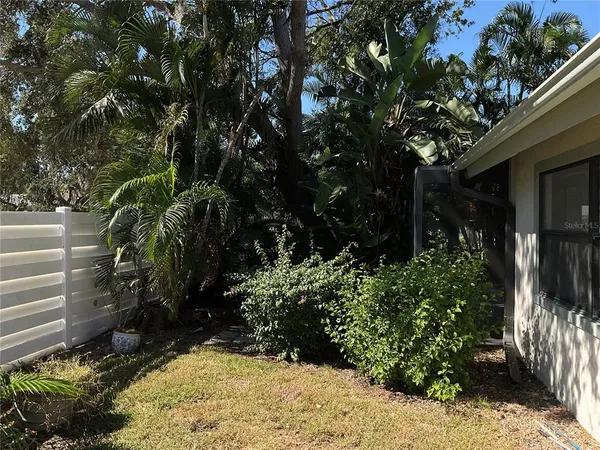 a view of a backyard
