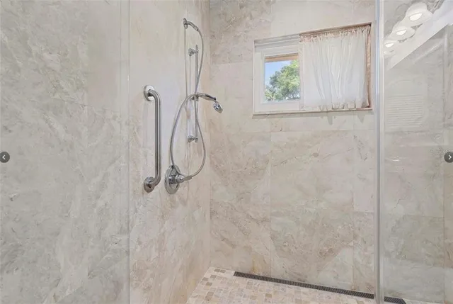 a bathroom with a shower