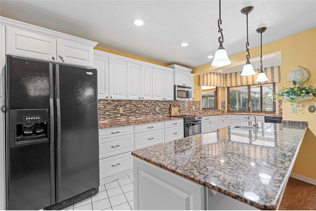 1255 Wisper Run Court Lutz, FL 33558 - Photo 5 of 25 a kitchen with stainless steel appliances granite countertop a refrigerator a sink and a stove