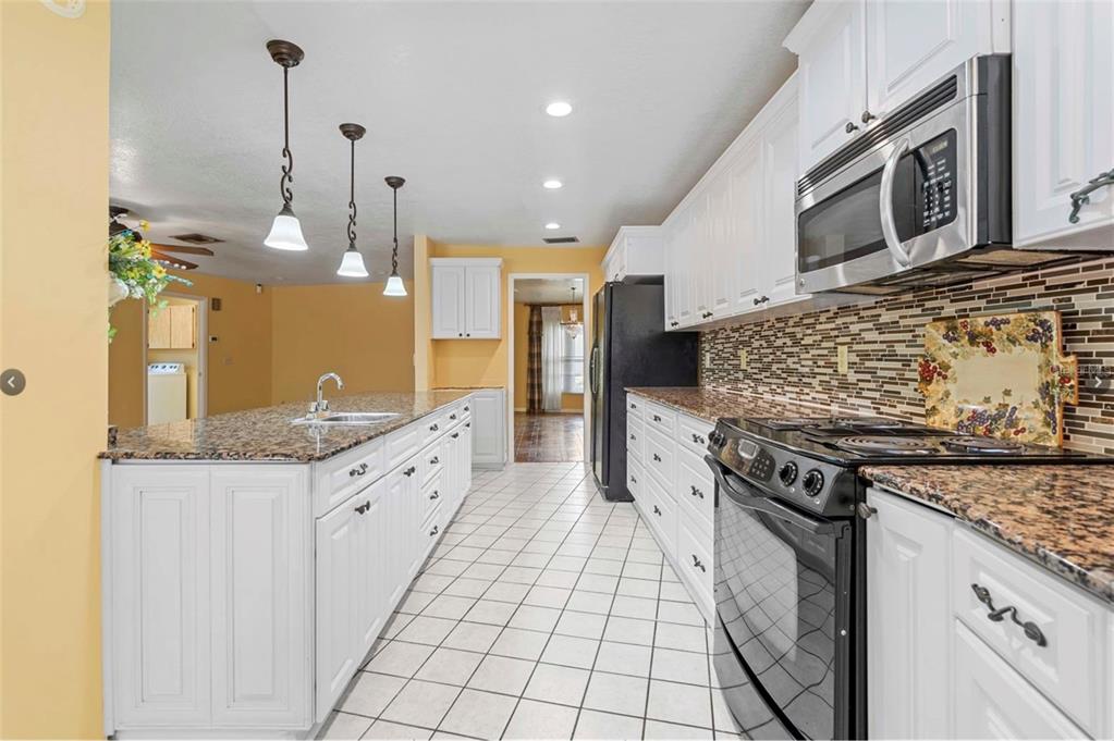 1255 Wisper Run Court Lutz, FL 33558 - Photo 6 of 25 a kitchen with stainless steel appliances granite countertop a stove a sink and a granite counter tops