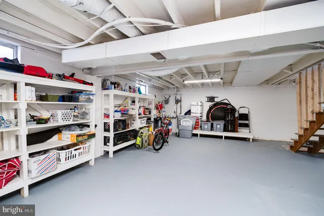 a view of a hallway with staircase