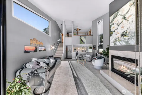 a living room with furniture and a couch