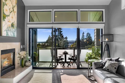 a view of a city street from a balcony