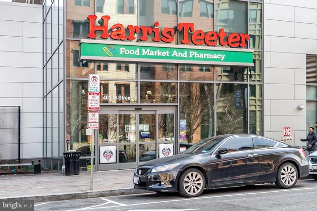 a car parked in front of a building
