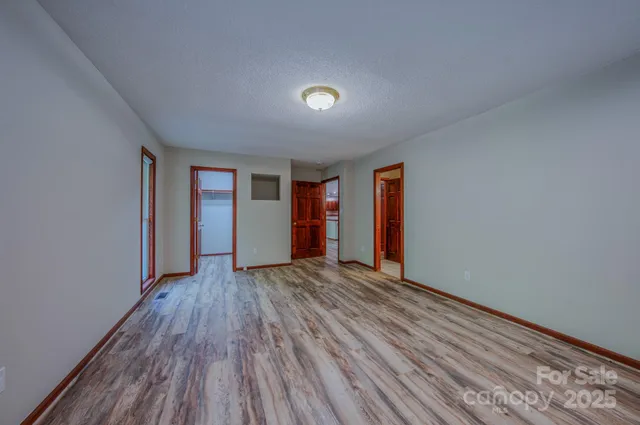 a view of small space with racks on the wall