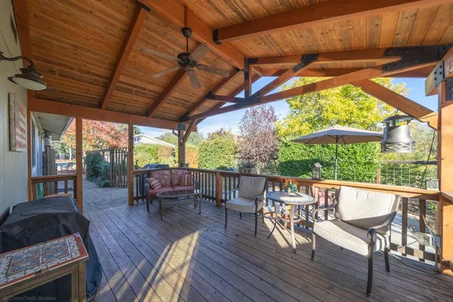 a view of porch with seating area