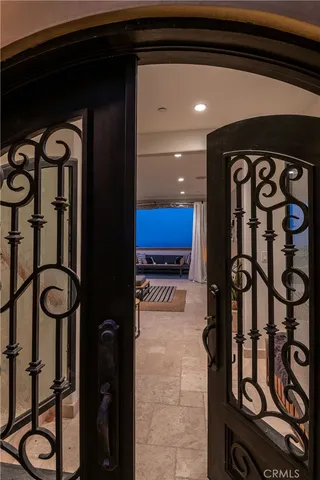 a living room with a couch and a table