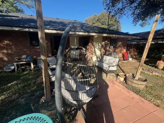 a view of a park with slide