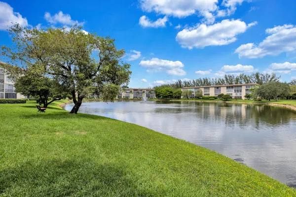 a view of a lake with houses