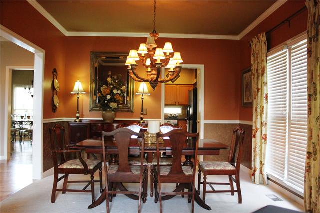 437 Ridgestone Drive Franklin, TN 37064 - Photo 4 of 20 Formal DR w/chair rail molding, picture window & warm designer paint & faux finish.