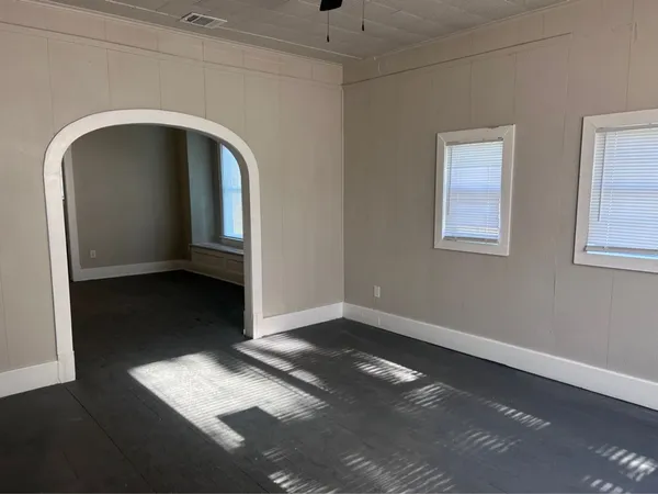 an empty room with a window