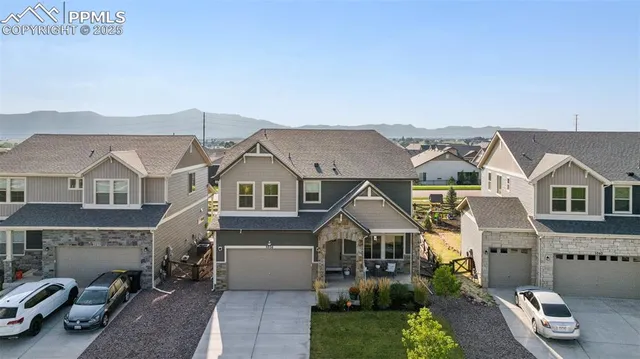 an aerial view of a house