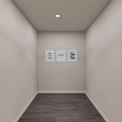 a view of kitchen with wooden floor