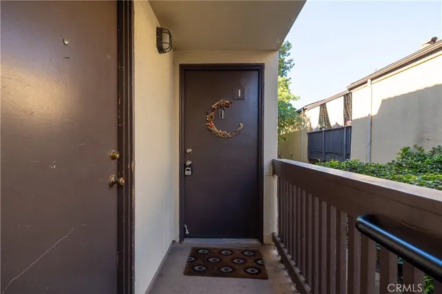 a view of a wooden door
