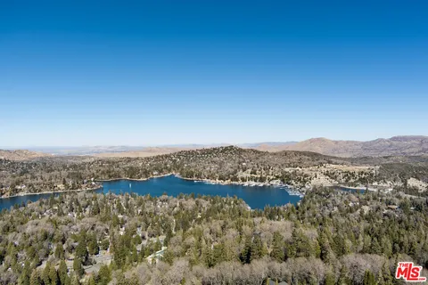 a view of lake and mountain