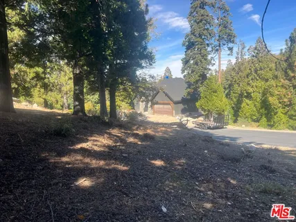 a view of street along with house and trees
