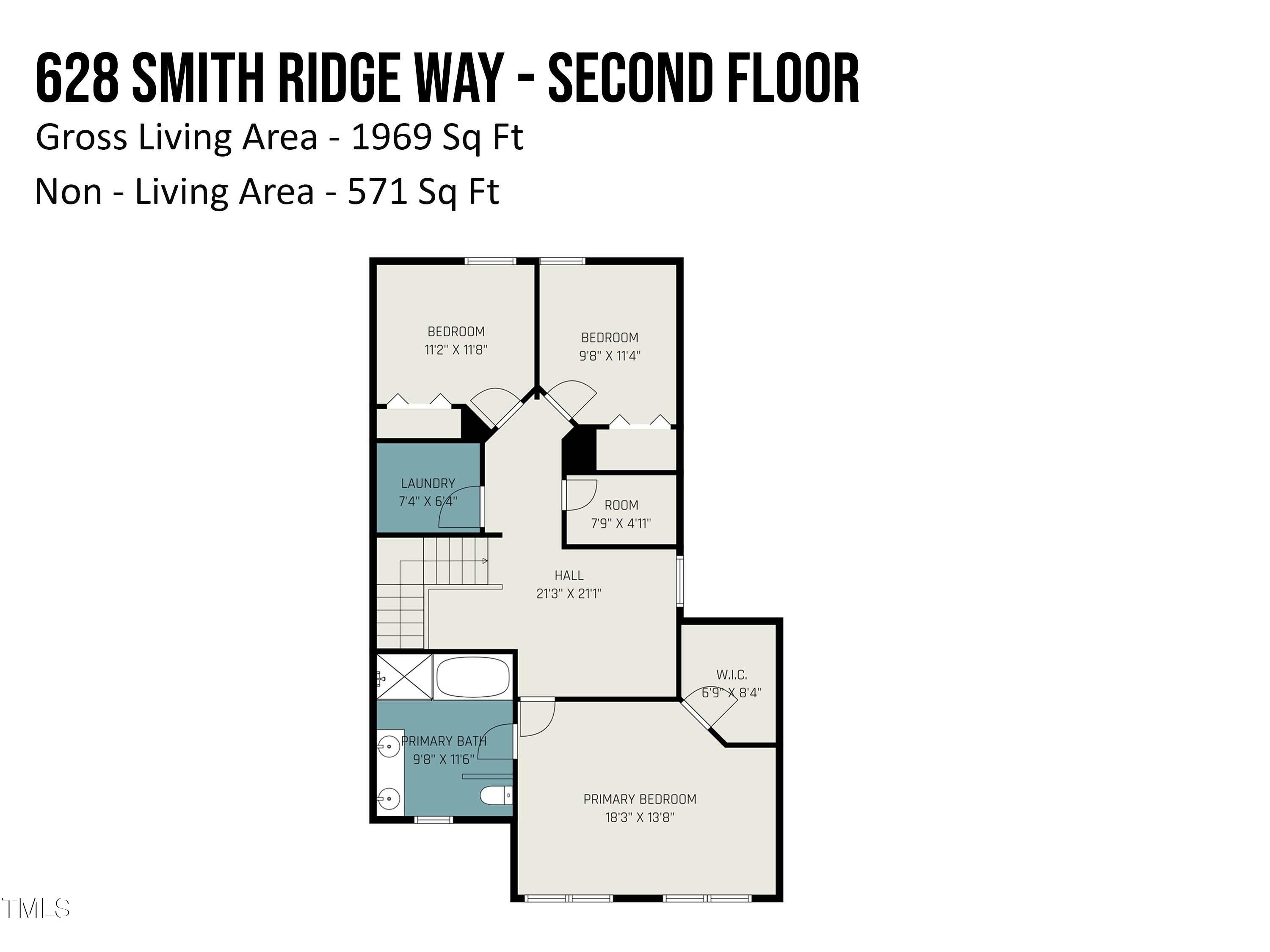 628 Smith Ridge Way Fuquay-Varina, NC 27526 - Photo 27 of 27 Second Floor Plan