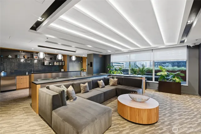 a view of a terrace with couches and a table