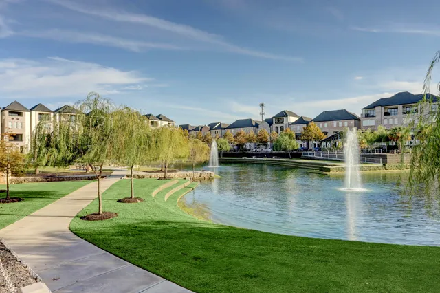 a view of a lake with houses