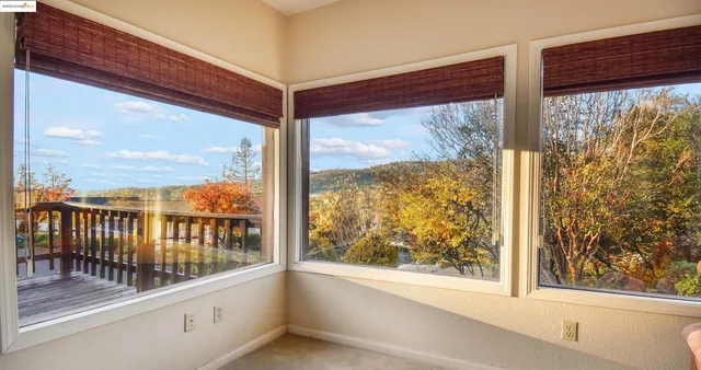 a view of a glass door with a from balcony
