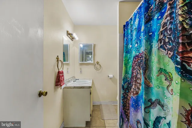 a bathroom with a shower and a sink