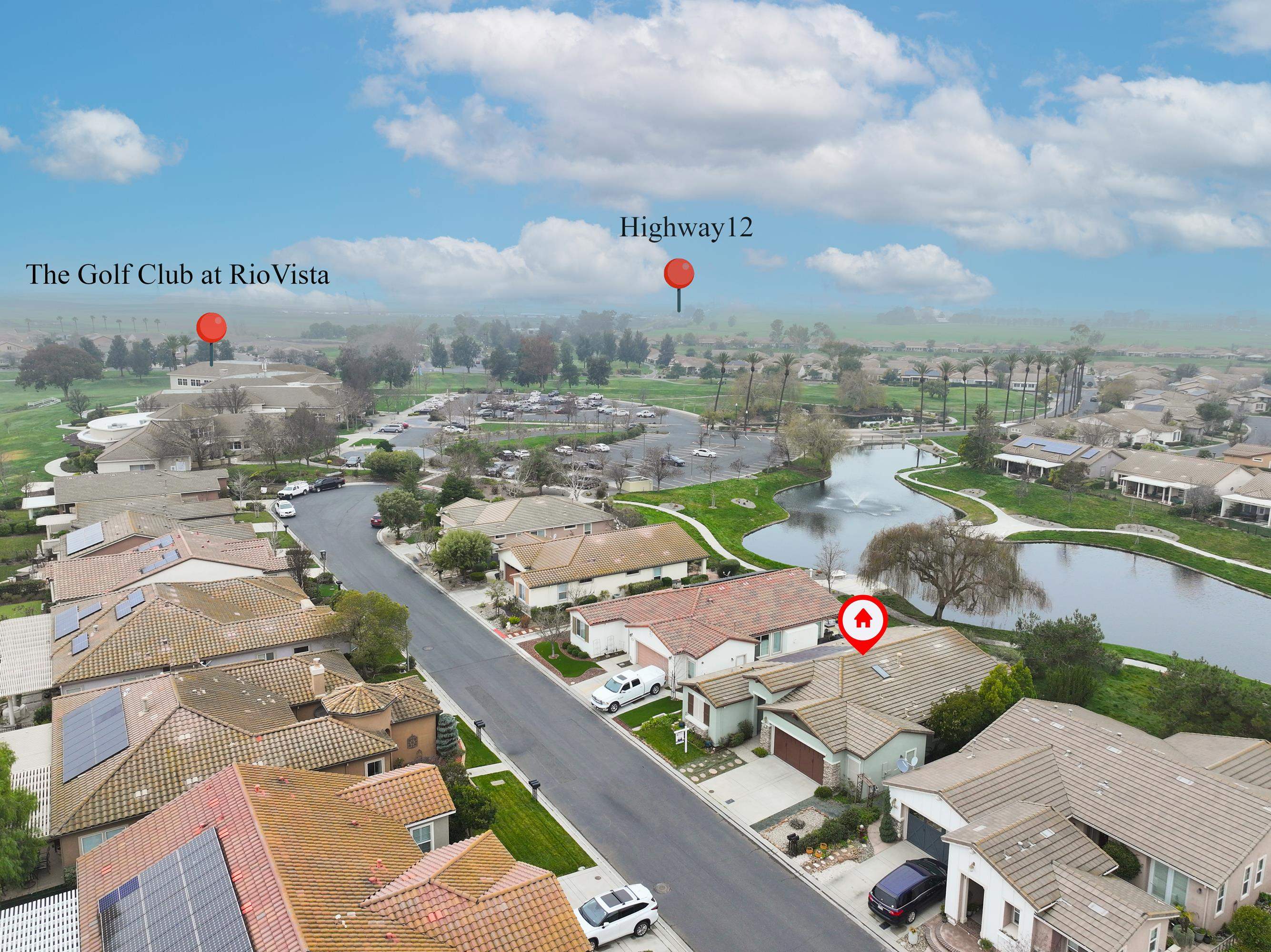 342 Desert Forest Court Rio Vista, CA 94571 - Photo 9 of 40 Aerial perspective of suburban area with a large body of water