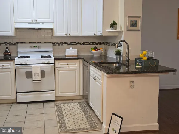 a kitchen with a stove a sink a refrigerator and cabinets