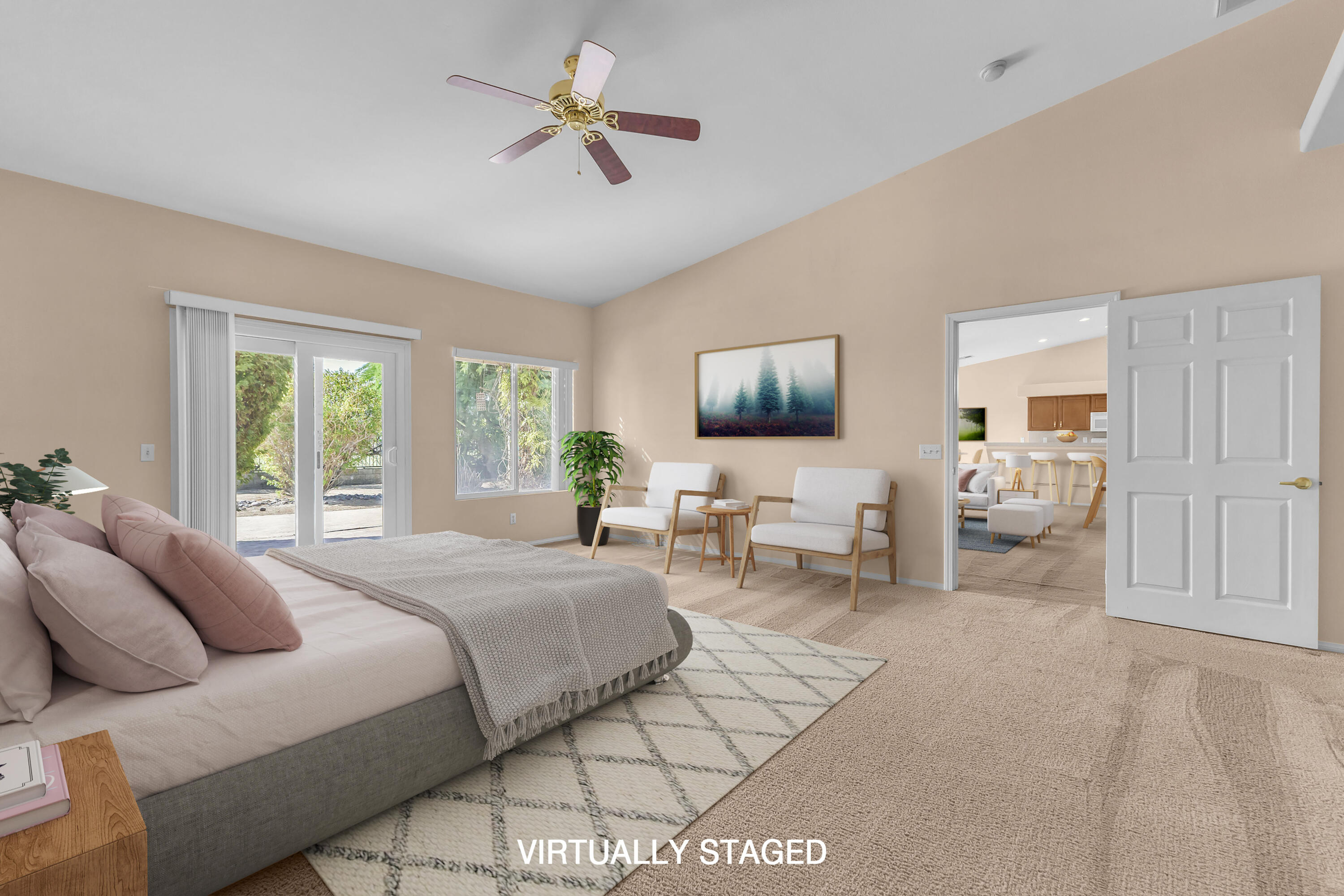 48690 Hepburn Drive Indio, CA 92201 - Photo 7 of 36 a spacious bedroom with a bed and a flat screen tv