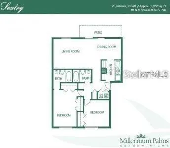 a picture of a park with a bench