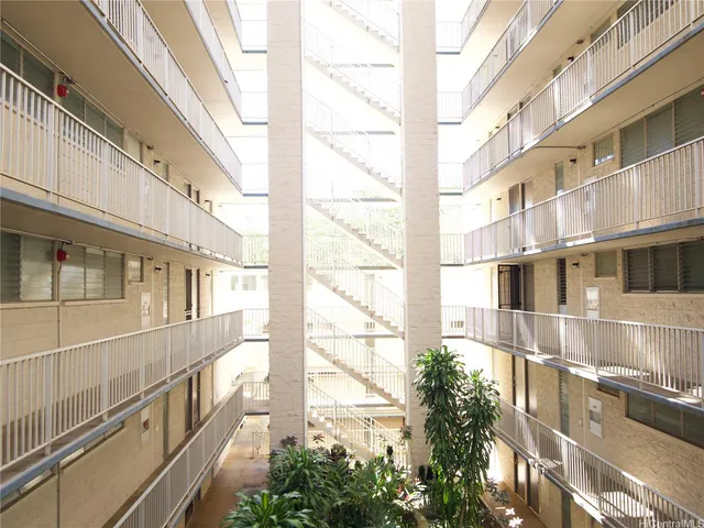 a view of a building from a building