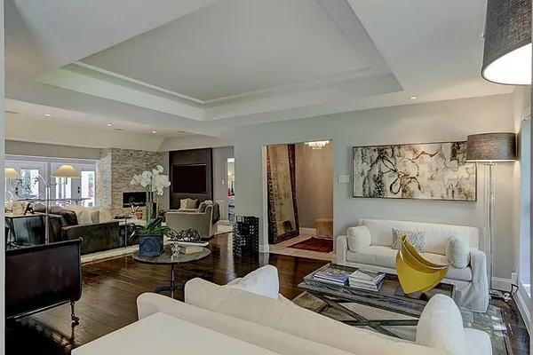 a living room with furniture