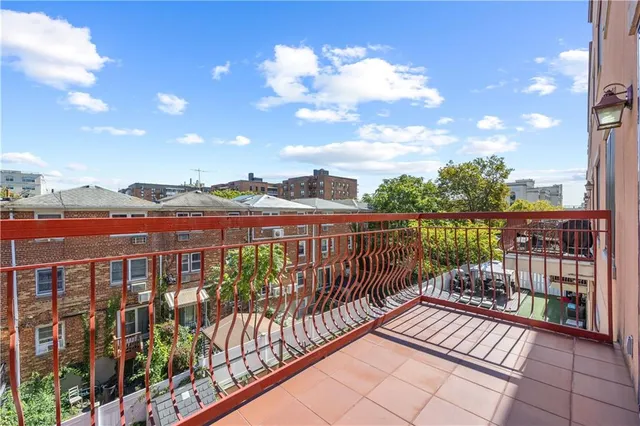 a view of city from a balcony