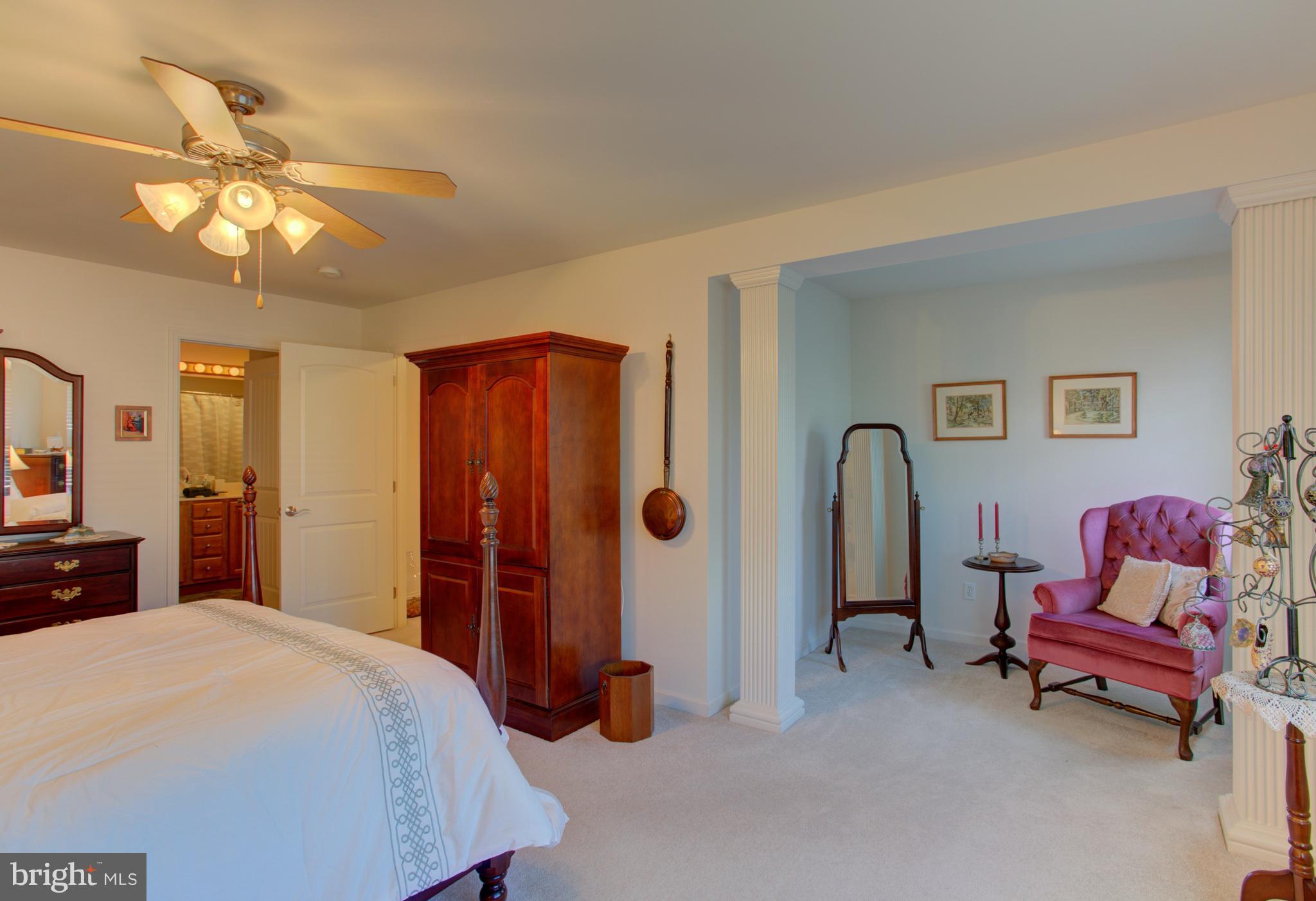 131 Baneberry Lane Lititz, PA 17543 - Photo 18 of 26 a bedroom with a bed and a chandelier