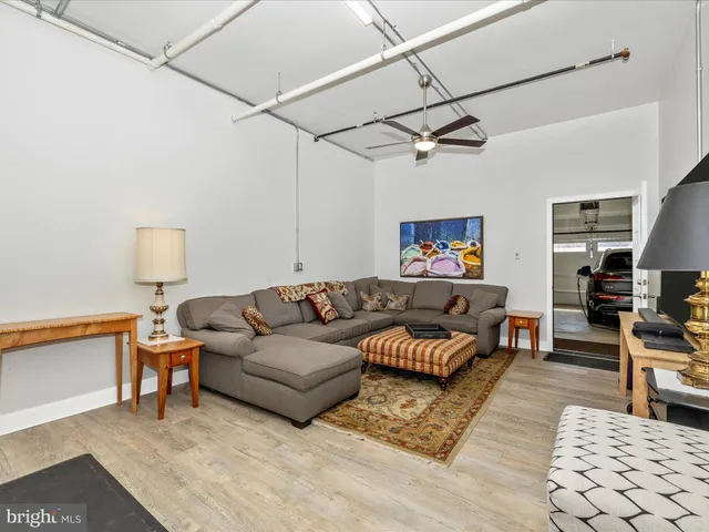 a car parked in a garage