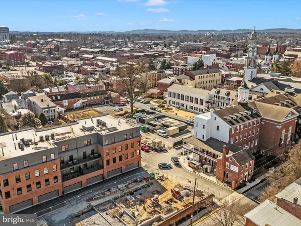 an aerial view of a city