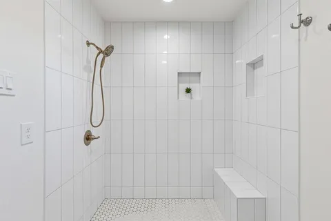 a bathroom with a shower