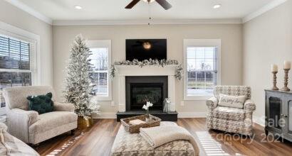 3409 Sincerity Road, Unit 15 Monroe, NC 28110 - Photo 16 of 32 a living room with furniture a flat screen tv and a fireplace