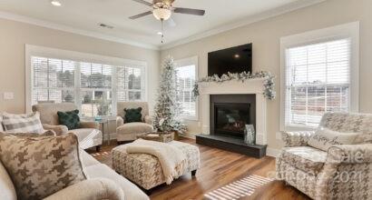 3409 Sincerity Road, Unit 15 Monroe, NC 28110 - Photo 17 of 32 a living room with furniture a fireplace and a flat screen tv