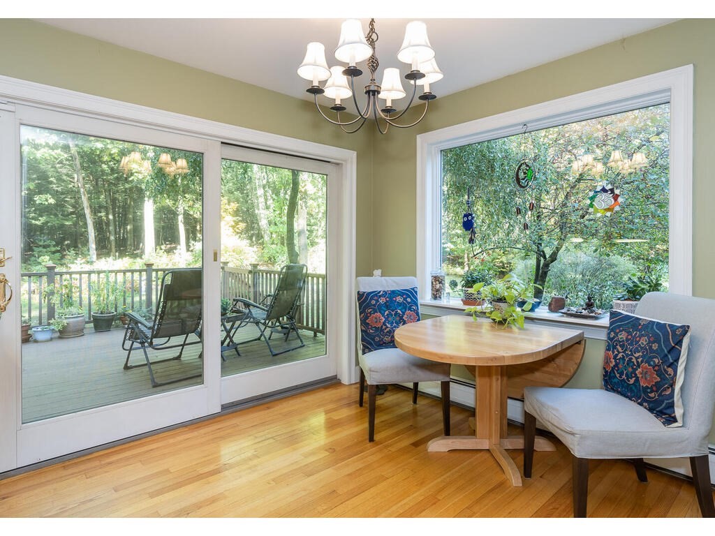 79 Pomeroy Meadow Road Southampton, MA 01073 - Photo 16 of 42 a view of a dining room with furniture a chandelier and wooden floor