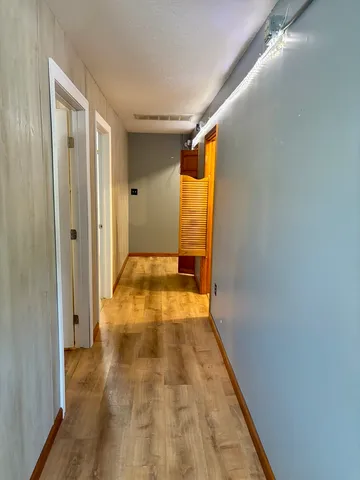 a view of a bathroom with a tub