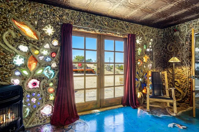 a view of a large body of water with a building in the background