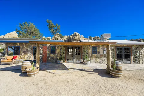 a living room with furniture and a outdoor