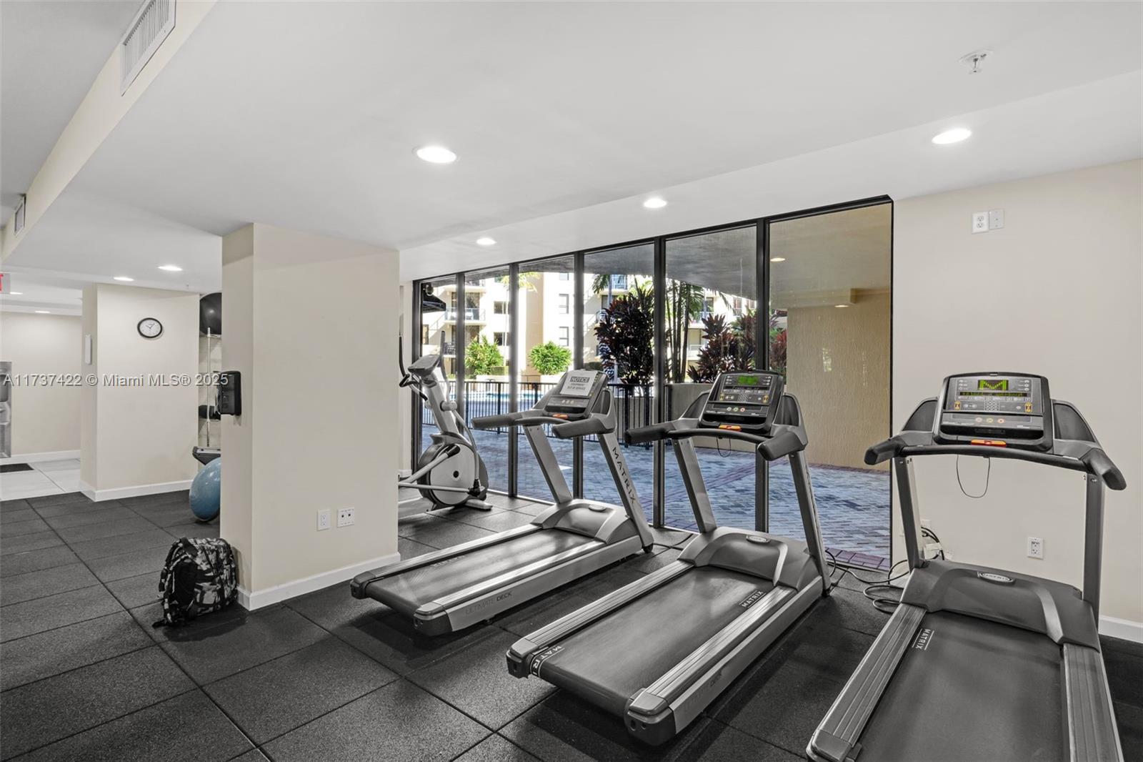55 Merrick Way, Unit 624 Coral Gables, FL 33134 - Photo 27 of 41 a view of a room with gym equipment