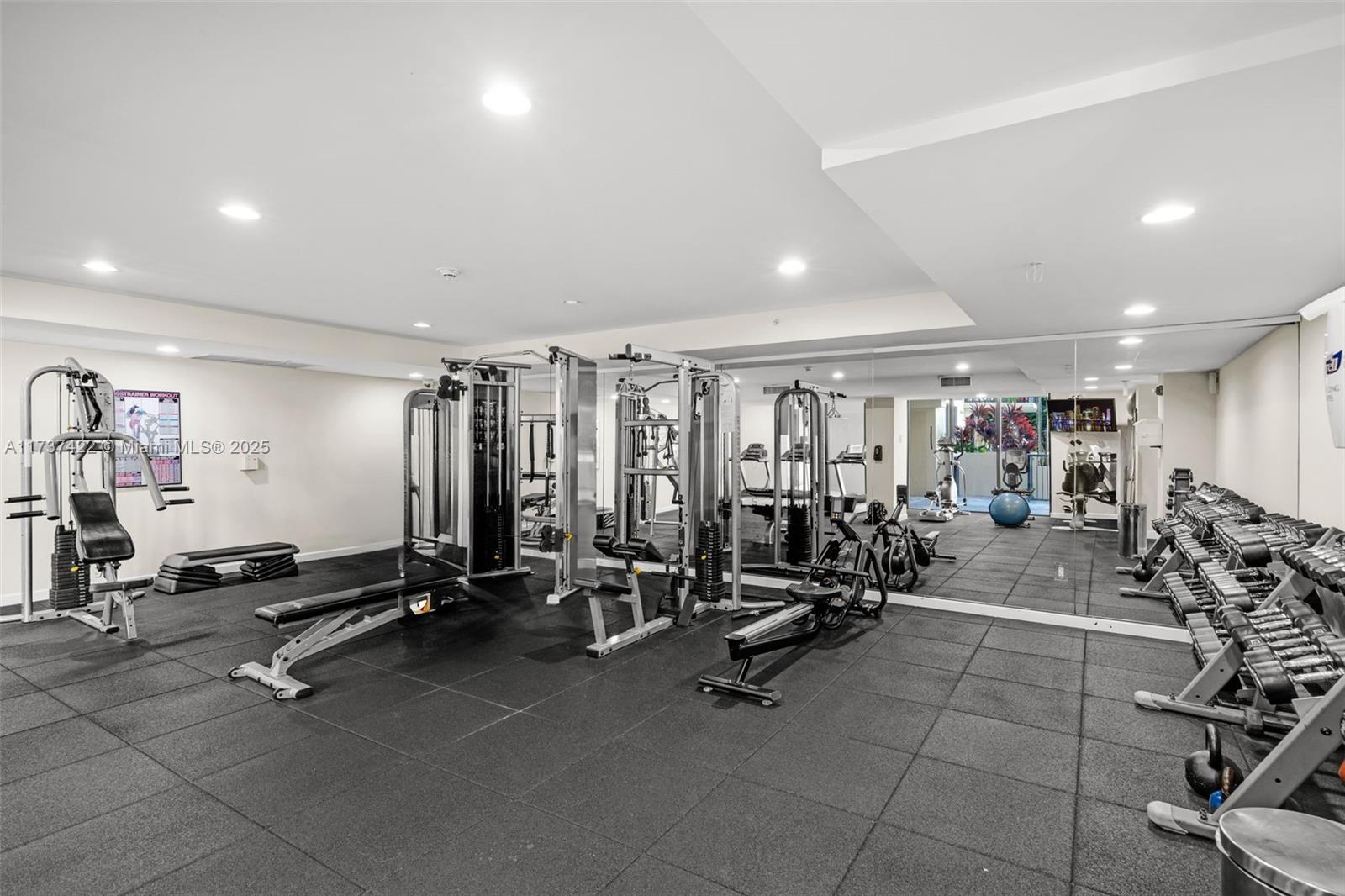 55 Merrick Way, Unit 624 Coral Gables, FL 33134 - Photo 28 of 41 a view of a room with gym equipment