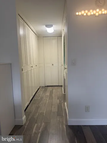 a view of hallway with front door