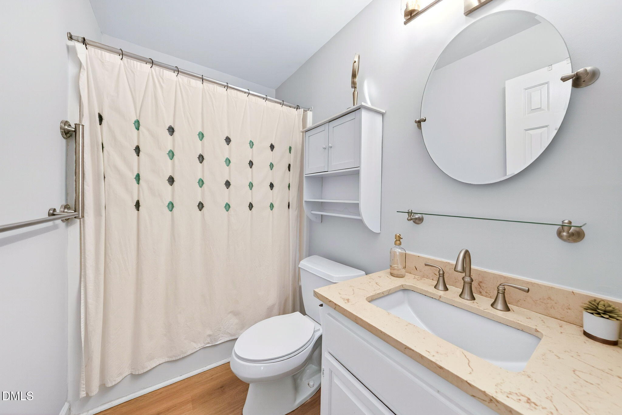 3307 Tarleton West Durham, NC 27713 - Photo 25 of 39 a bathroom with a granite countertop sink mirror and toilet